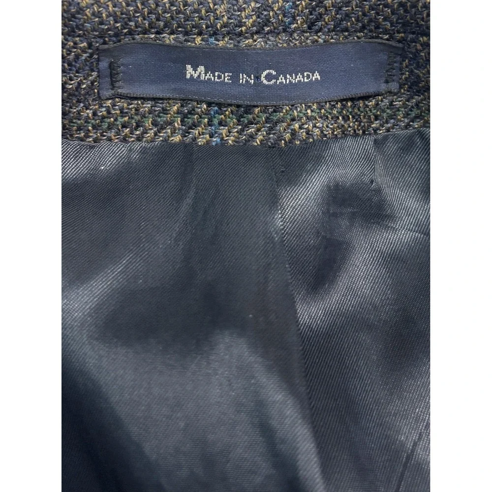 vtg Chaps Ralph Lauren 44R Green Blue Plaid Blazer Jacket Sport Coat Tweed Wool‎